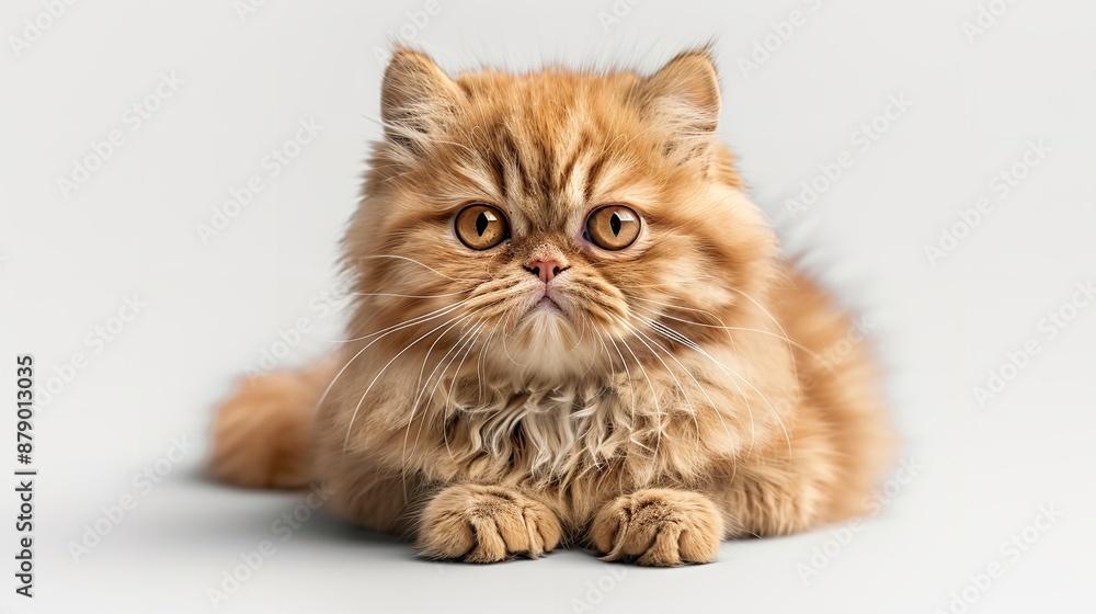 Fototapeta premium orange fluffy kitten, cute persian kitten