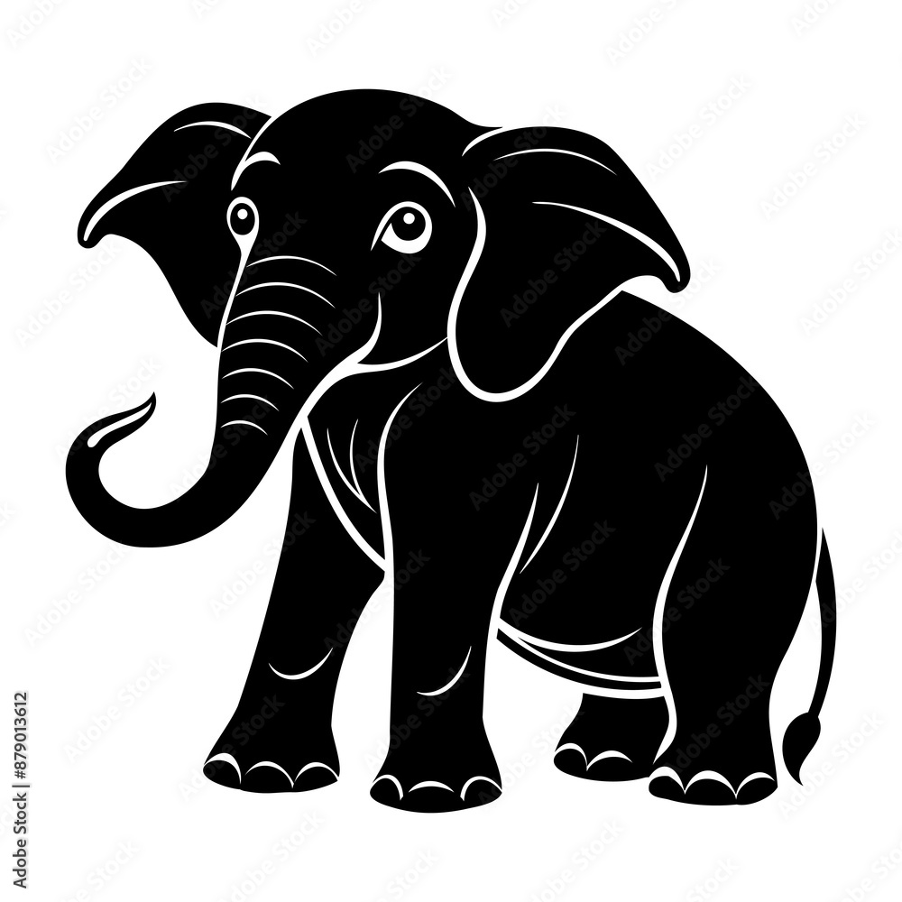 Fototapeta premium Elephant Baby Silhouettes Collection