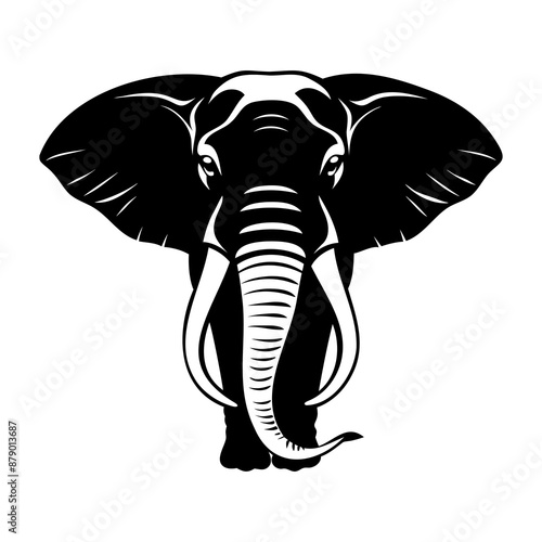 Elephant Head Logo Symbol Silhouette photo