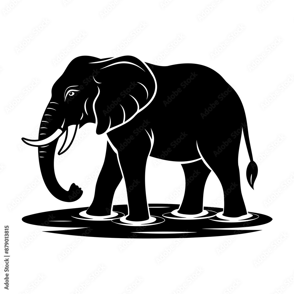 Obraz premium Elephant In Nature Silhouette