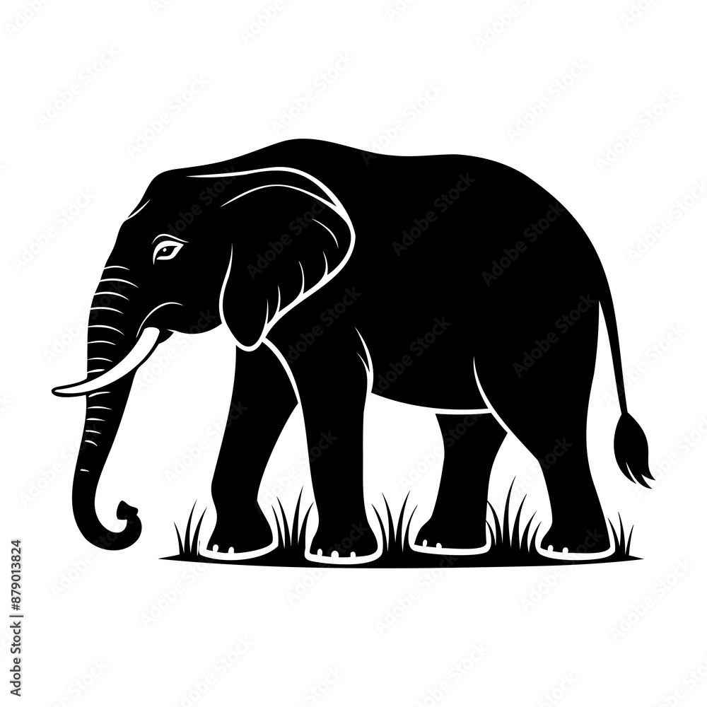 Obraz premium Elephant In Nature Silhouette