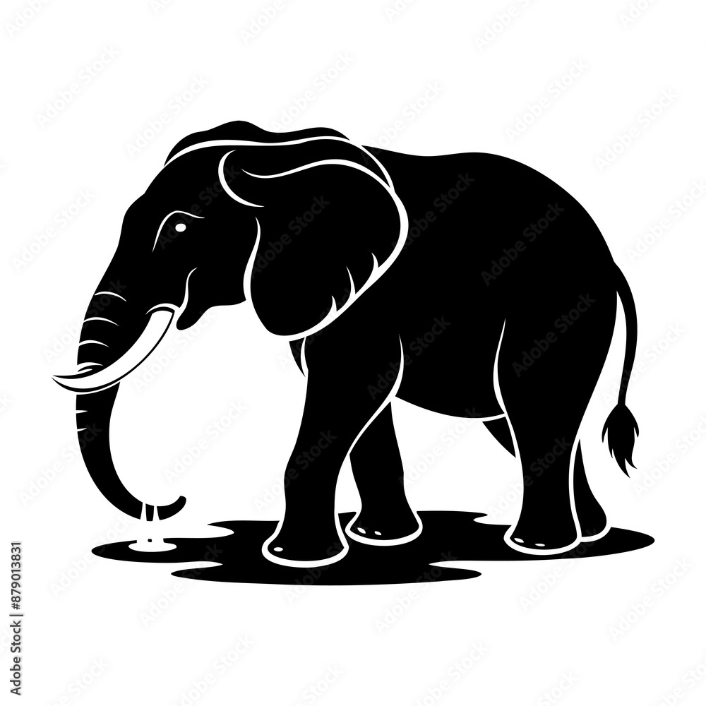 Fototapeta premium Elephant In Nature Silhouette
