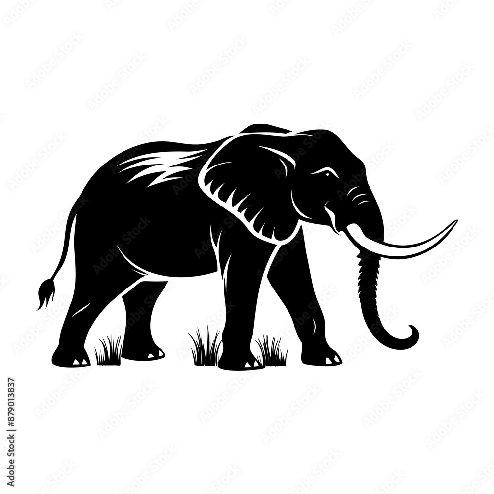 Obraz premium Elephant In Nature Silhouettes Collection