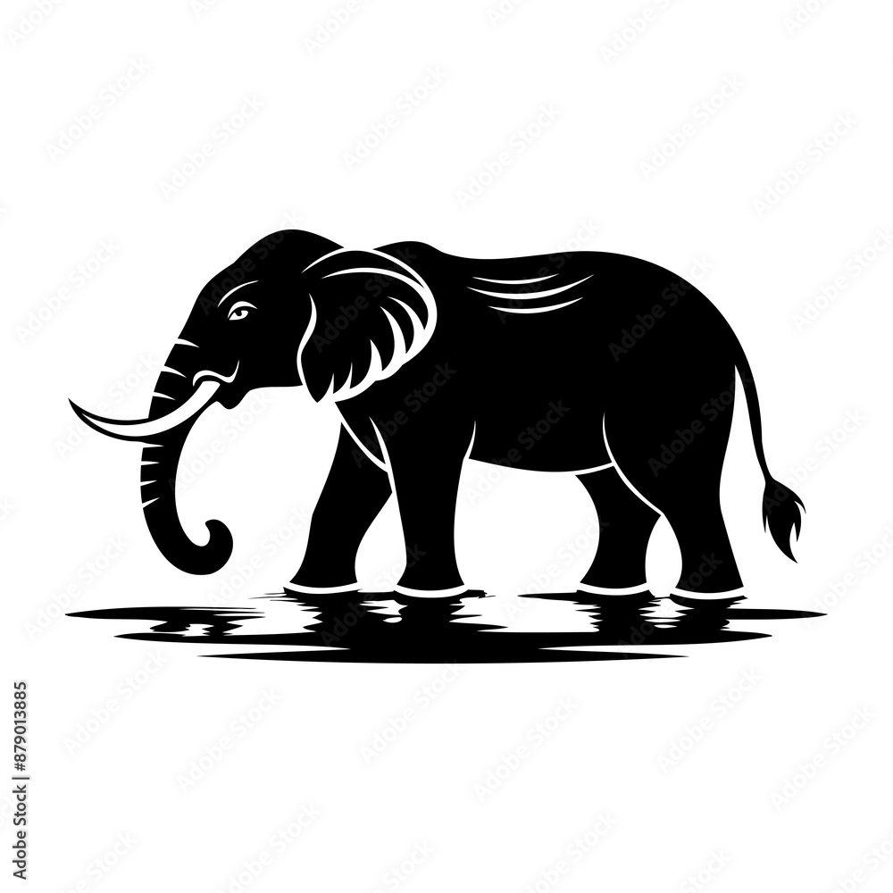 Obraz premium Elephant In Nature Silhouette