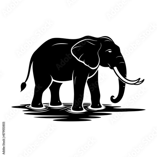 Elephant In Nature Silhouette photo