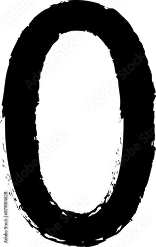 chalk bold letter number 0