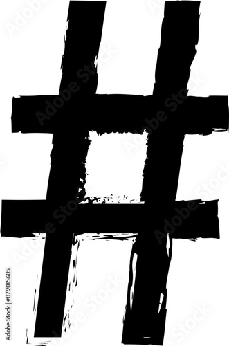 chalk bold letter sign hashtag