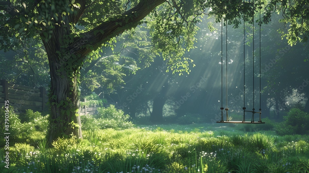 Obraz premium A peaceful day, gently swaying with the breeze, soaking in the surroundings.