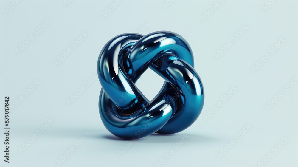 Fototapeta premium Clean and Modern 3D Floating Torus in 4K Resolution - Abstract Geometric Form, Generative Ai
