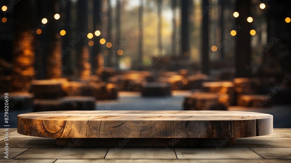 3d wood podium product stand or display with cinematic light and cinematic background, front view 3d wood podium product stand or display with cinematic light and cinematic background, front view