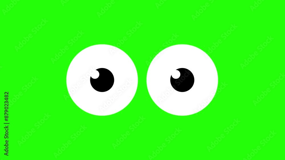 Animated cartoon eyes gif blinking in the dark and looking around and