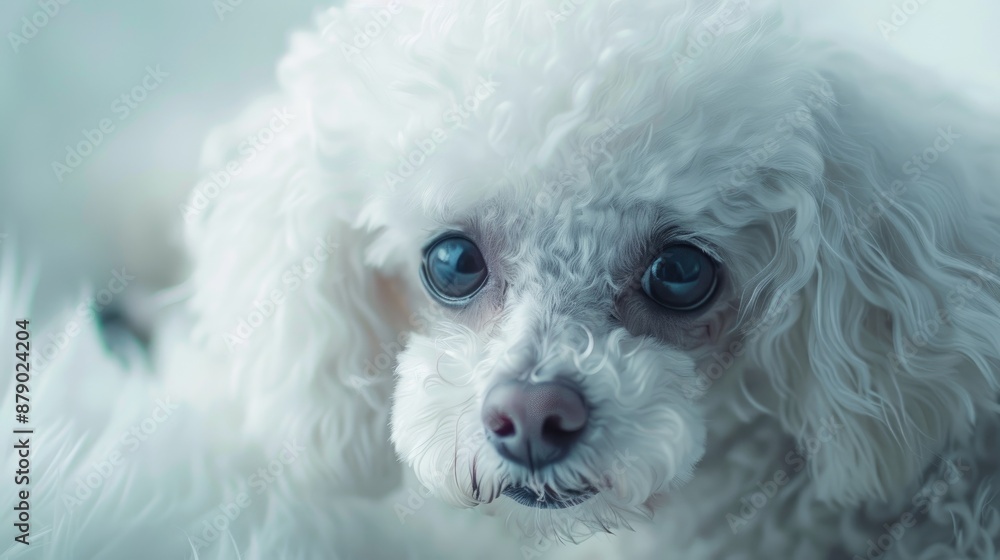 Beautiful small white poodle portrait Beautiful small white poodle portrait