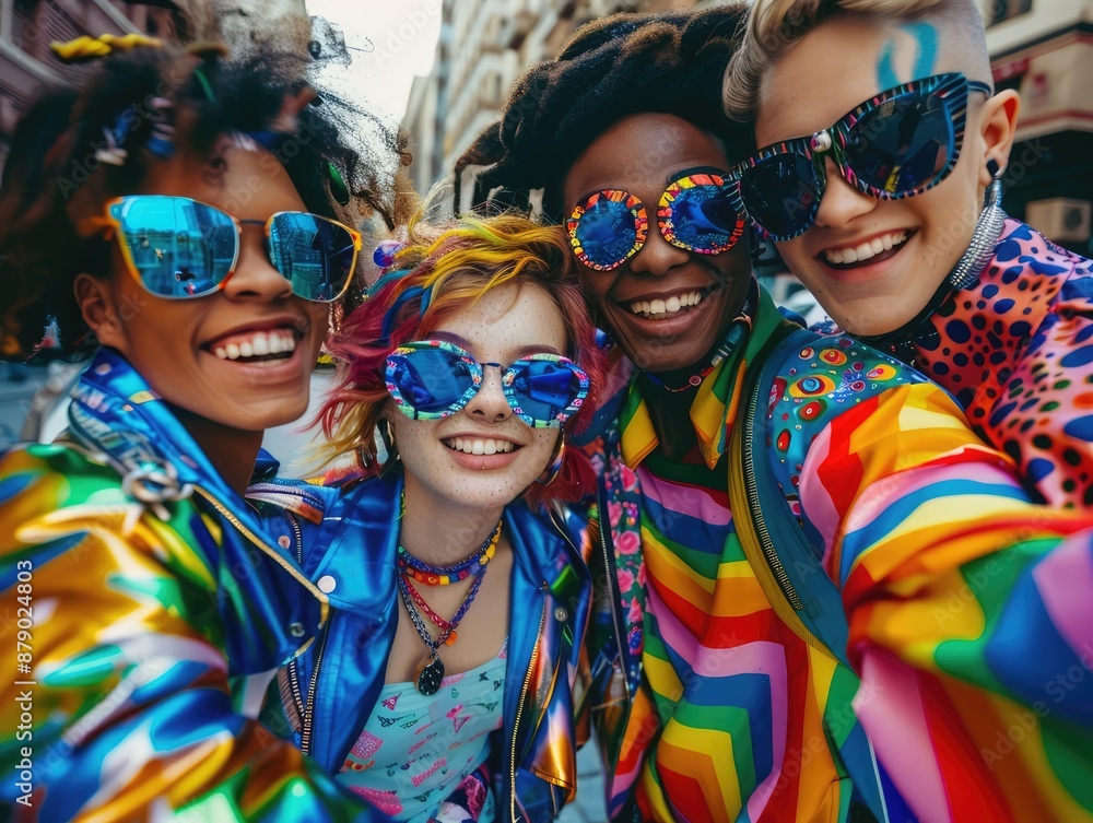 group of young LGBTQ teen mix gender ethnicity lively active together fun laugh smiling joyful cheerful, colorful people rainbow theme, fashionable hair style with sunglasses. group of young LGBTQ teen mix gender ethnicity lively active together fun laugh smiling joyful cheerful, colorful people rainbow theme, fashionable hair style with sunglasses.