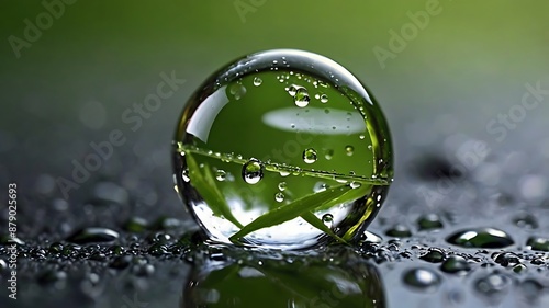 Wallpaper Mural Nature's Jewel Realistic Dew Drop Reflecting Vibrant Surroundings Torontodigital.ca