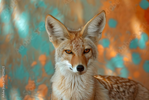 Wallpaper Mural Coyote Portrait with Abstract Background - Photo Torontodigital.ca