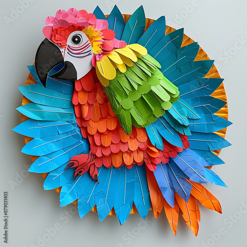 Colorful Parrot Paper Craft photo