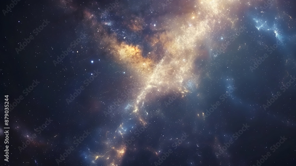 Fototapeta premium Majestic Cosmic Dance of Twinkling Stars and Swirling Celestial Patterns in the Milky Way Galaxy