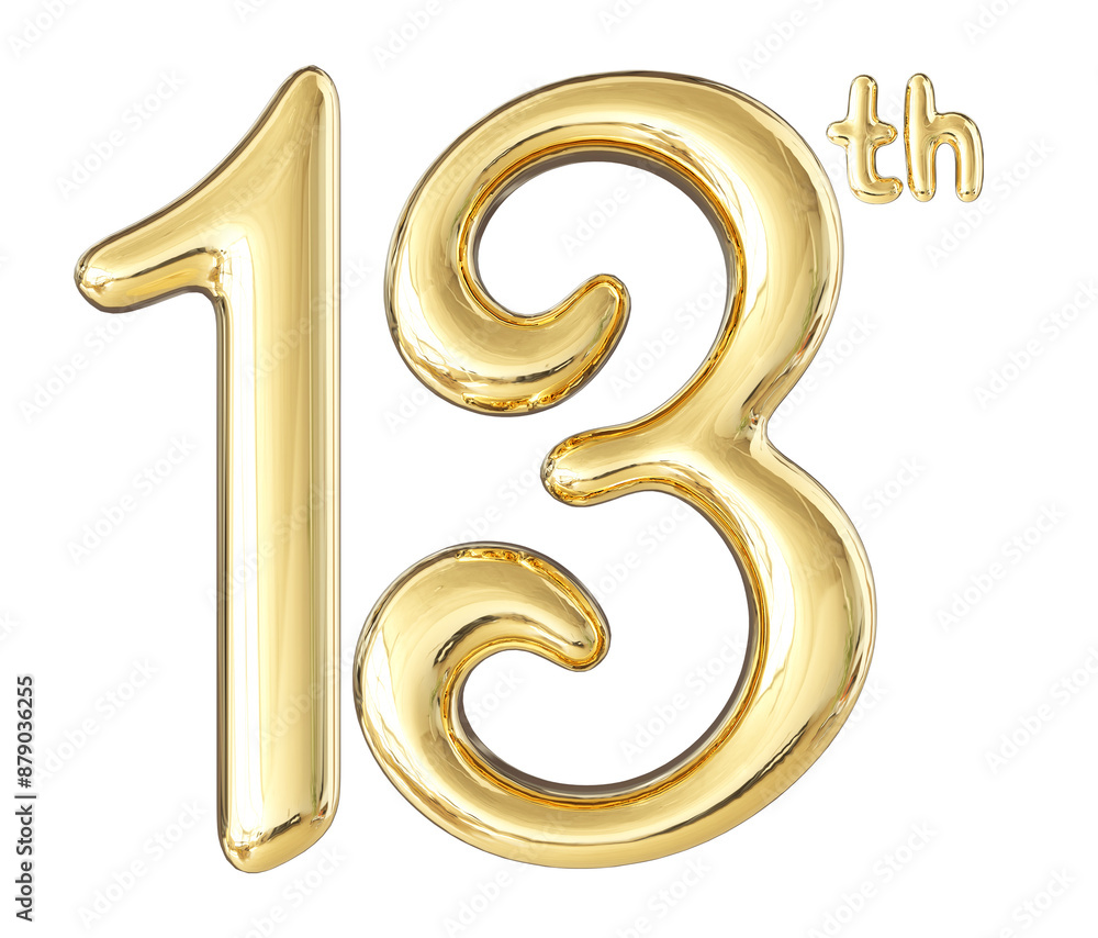 13th Anniversary Gold Number 3D 13th Anniversary Gold Number 3D