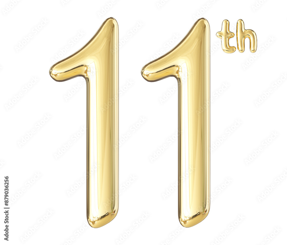 11th Anniversary Gold Number 3D 11th Anniversary Gold Number 3D