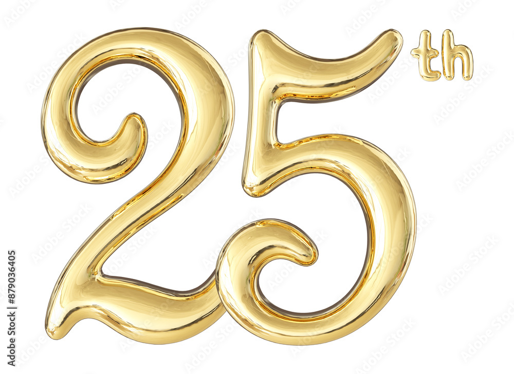 25th Anniversary Gold Number 3D 25th Anniversary Gold Number 3D
