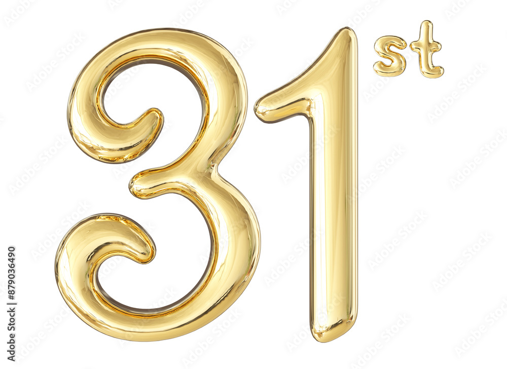 31st Anniversary Gold Number 3D 31st Anniversary Gold Number 3D