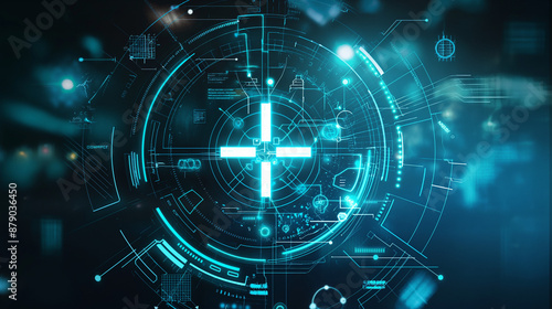 Futuristic Medical System Interface with Advanced HUD Design