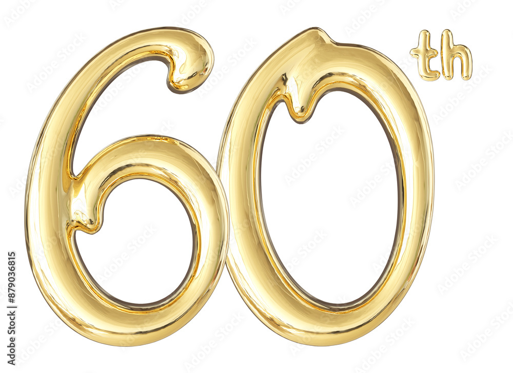 60th Anniversary Gold Number 3D 60th Anniversary Gold Number 3D