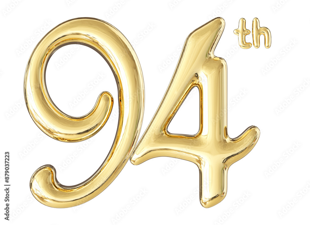 94th Anniversary Gold Number 3D 94th Anniversary Gold Number 3D