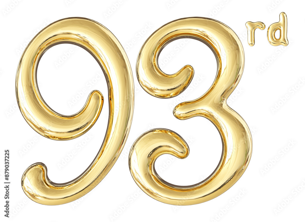 93rd Anniversary Gold Number 3D