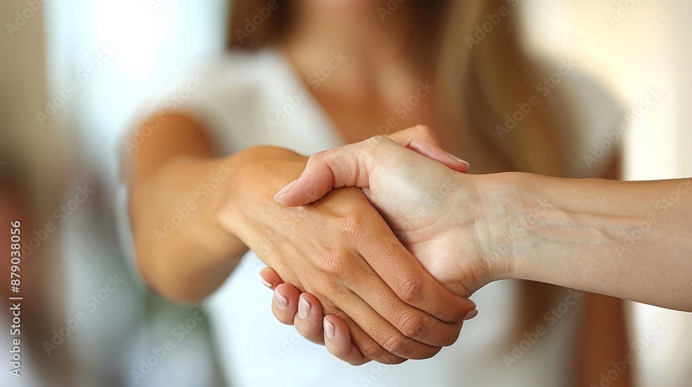 Handshake between two people Handshake between two people