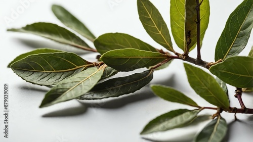 single bay leafherb in a white background