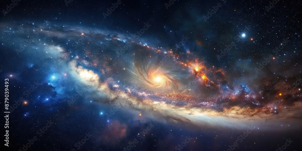 Fototapeta premium Starry night sky with a spread of galaxies