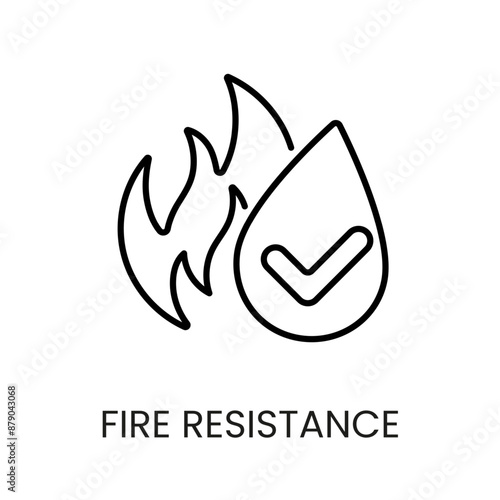 Fire resistance line vector icon with editable stroke