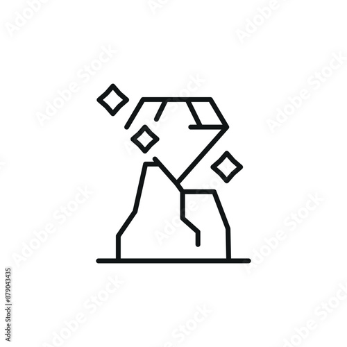 Wallpaper Mural Diamond in rock icon. Simple diamond in rock icon for social media, app, and web design. Vector illustration. Torontodigital.ca