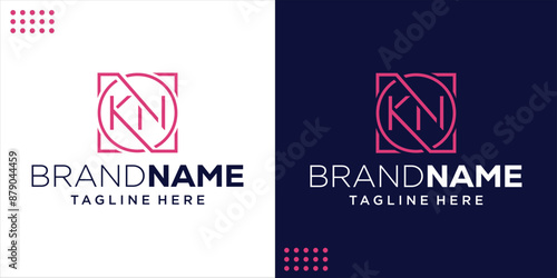 Creative KN Square Logo, Design Inspiration, Vector