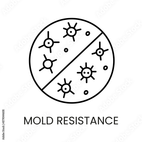Mold resistance line vector icon with editable stroke