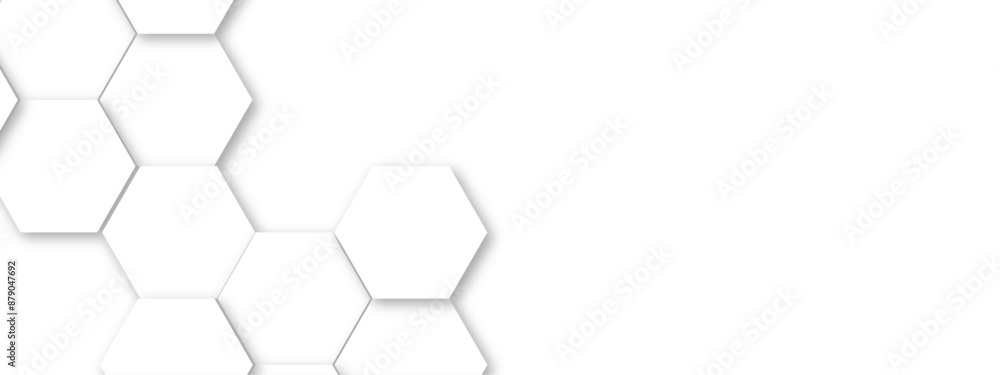 Abstract white hexagon pattern background. Abstract hexagon technology design background. Futuristic honeycomb mosaic white background. Vector Illustration. Abstract white hexagon pattern background. Abstract hexagon technology design background. Futuristic honeycomb mosaic white background. Vector Illustration.