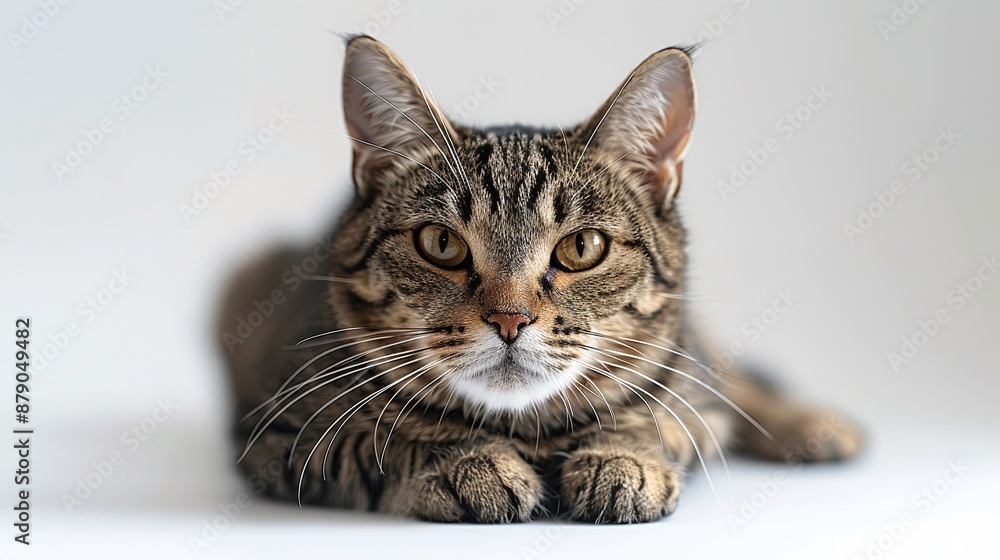 Adorable tabby cat peeking over a blank white surface with big eyes and cute expression isolated on a white background. Generative Ai Adorable tabby cat peeking over a blank white surface with big eyes and cute expression isolated on a white background. Generative Ai