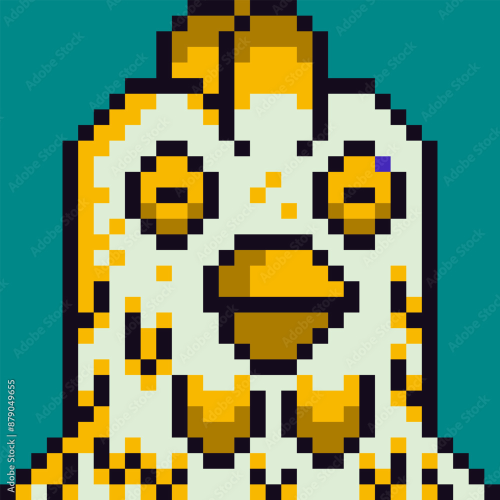 Pixel art cute bird character 8-bit, animal, 80-s, social net NFT portrait, avatar, pet face, cartoon vector icon, game user, web profile persons, people, minimalistic style. Non-fungible token. Pixel art cute bird character 8-bit, animal, 80-s, social net NFT portrait, avatar, pet face, cartoon vector icon, game user, web profile persons, people, minimalistic style. Non-fungible token.