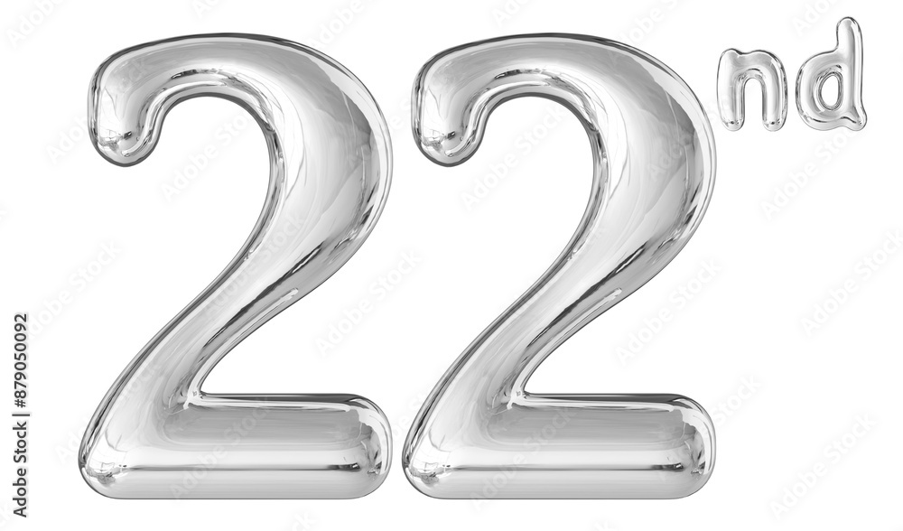 22nd Anniversary Silver Number 3D 22nd Anniversary Silver Number 3D
