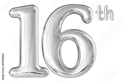 16th Anniversary Silver Number 3D