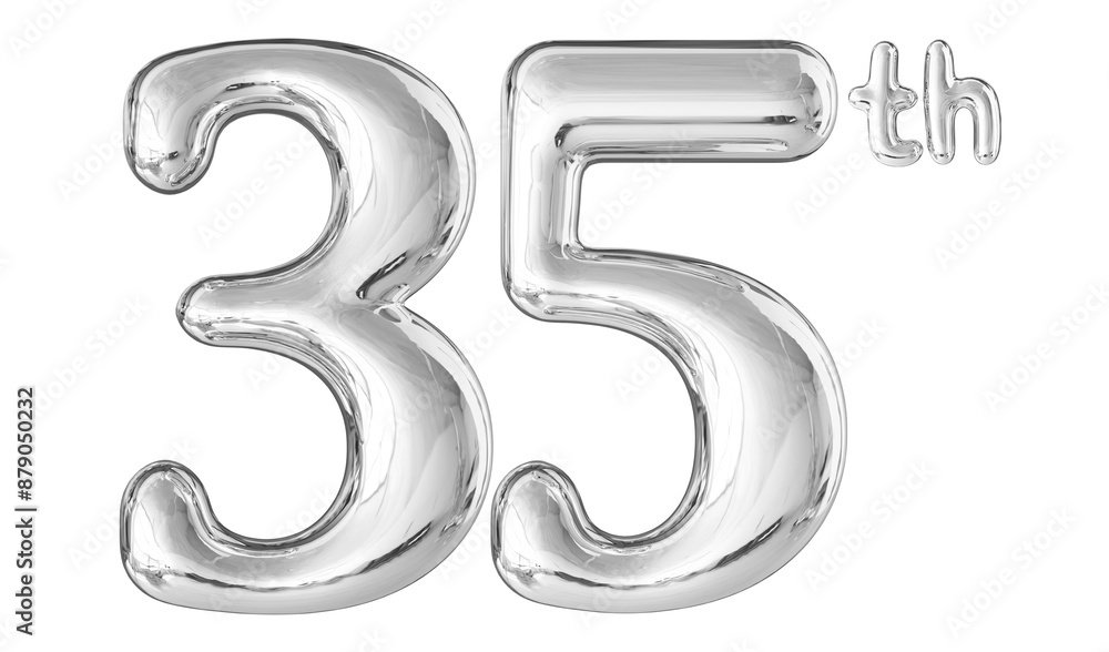 35th Anniversary Silver Number 3D 35th Anniversary Silver Number 3D