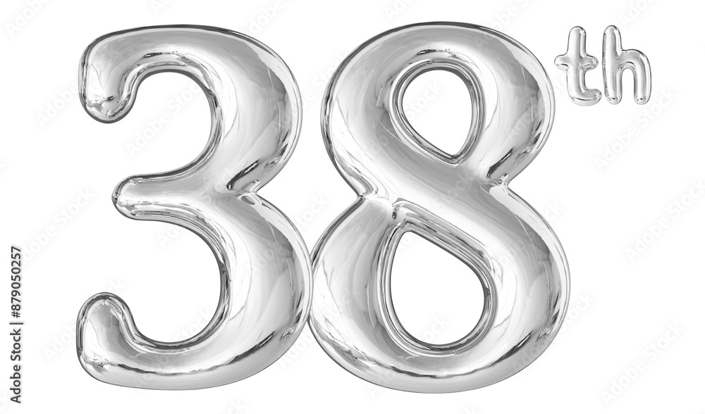 38th Anniversary Silver Number 3D