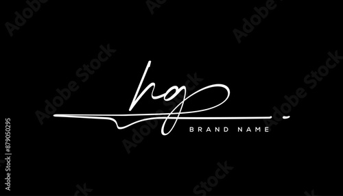 HG letter beauty handwriting vector logo.
