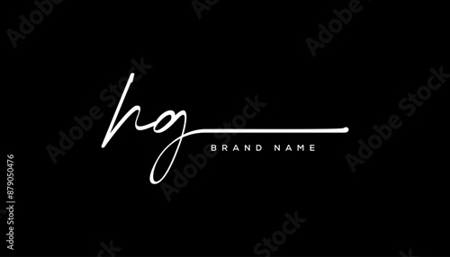 HG letter beauty handwriting vector logo.