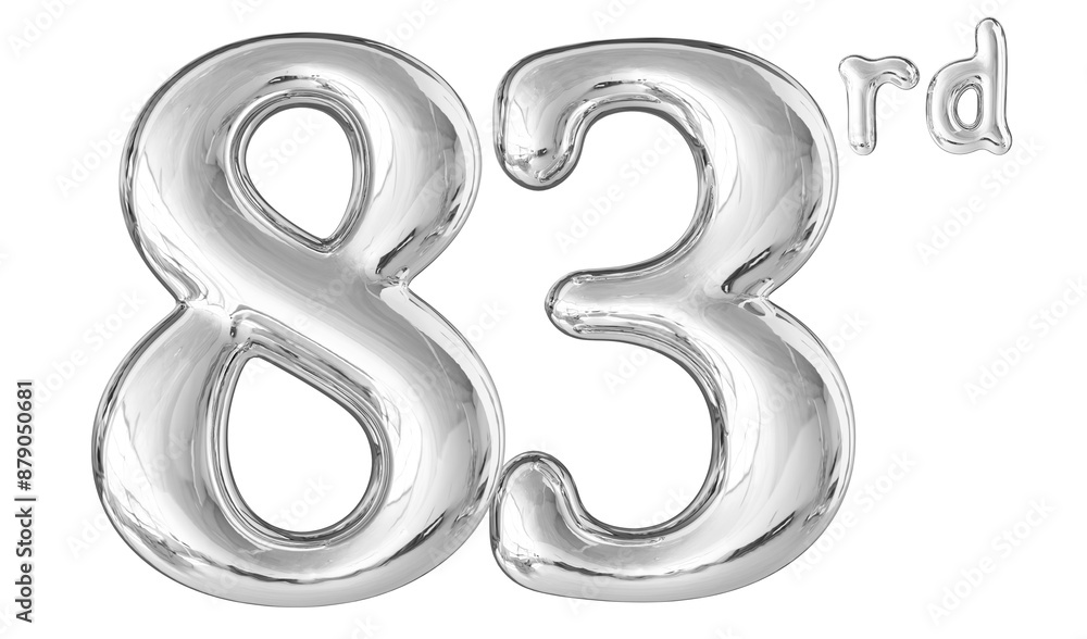 83rd Anniversary Silver Number 3D 83rd Anniversary Silver Number 3D