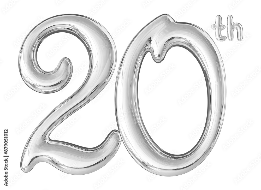 20th Anniversary Silver Number 3D 20th Anniversary Silver Number 3D