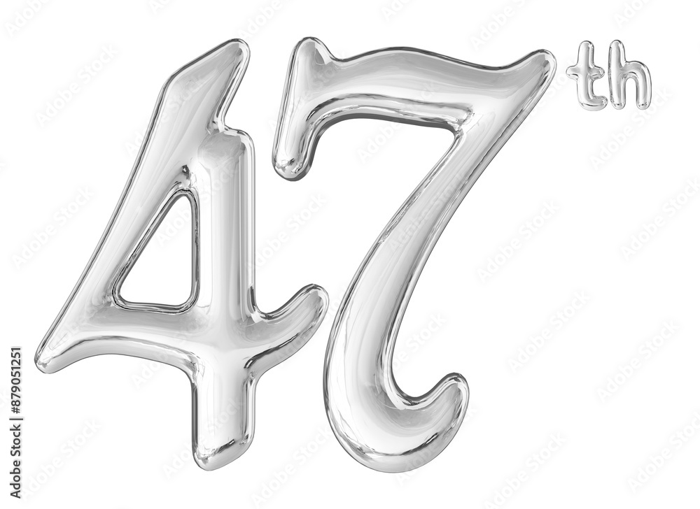 47th Anniversary Silver Number 3D 47th Anniversary Silver Number 3D