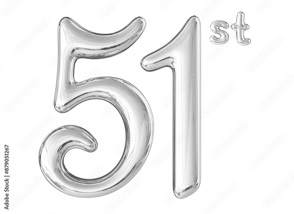 51st Anniversary Silver Number 3D 51st Anniversary Silver Number 3D