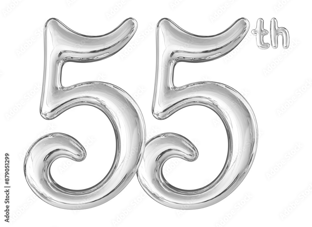 55th Anniversary Silver Number 3D 55th Anniversary Silver Number 3D